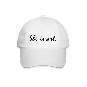 She is art - Baseballkappe - Weiß/Weiß - Vorne