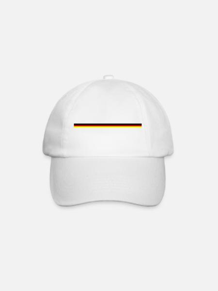 Fahne Deutschland - Baseballkappe - Weiß/Weiß
