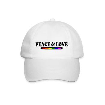 Peace and love - Baseballkappe - Weiß/Weiß - Vorne