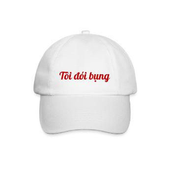 Ich bin hungrig - Vietnamesisch rot - Baseballkappe - Weiß/Weiß - Vorne