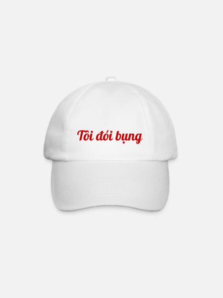 Ich bin hungrig - Vietnamesisch rot - Baseballkappe - Weiß/Weiß