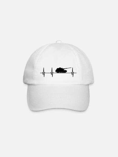 Herzschlag Panzer - Baseballkappe - Weiß/Weiß