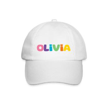 Name - Olivia - Baseballkappe - Weiß/Weiß - Vorne