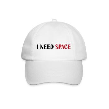 I need space - Baseballkappe - Weiß/Weiß - Vorne