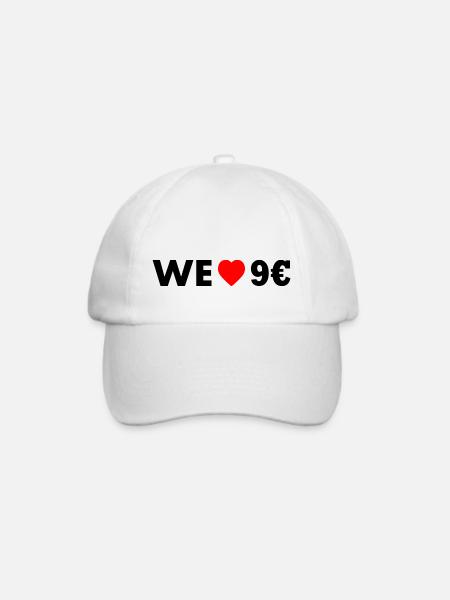 9 euro ticket - Baseballkappe - Weiß/Weiß