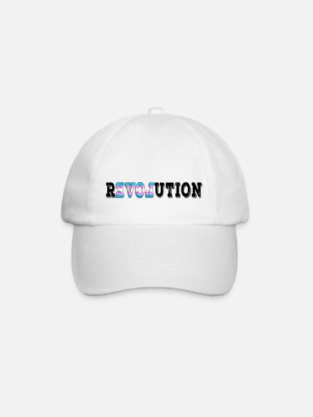 Revolution - Love -Transsexuell - Baseballkappe - Weiß/Weiß