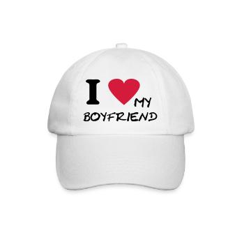 i love my boyfriend - Baseballkappe - Weiß/Weiß - Vorne
