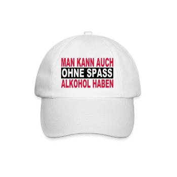 Alkohol - Baseballkappe - Weiß/Weiß - Vorne