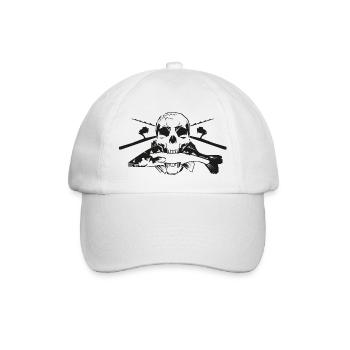 JSA Fishing Skull (L) black in high quality - Baseballkappe - Weiß/Weiß - Vorne