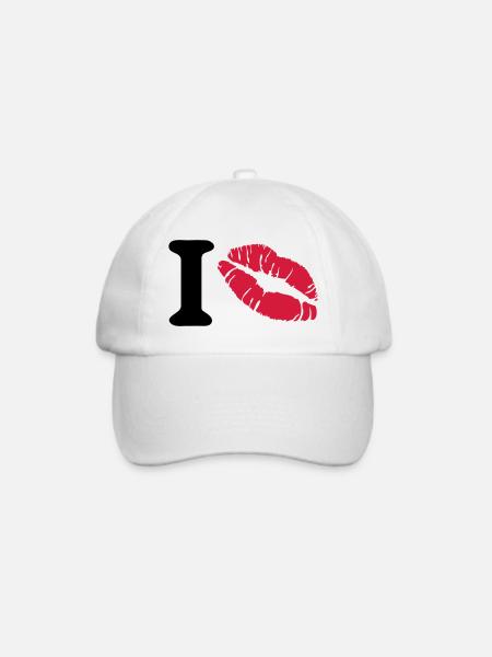 i love - Baseballkappe - Weiß/Weiß