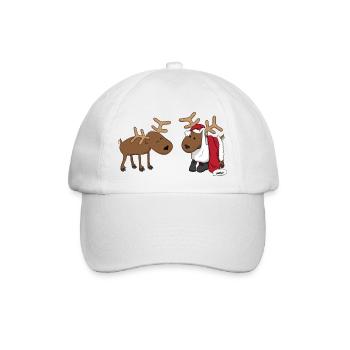 Rentiere verkleiden sich als Weihnachtsmann - Baseballkappe - Weiß/Weiß - Vorne