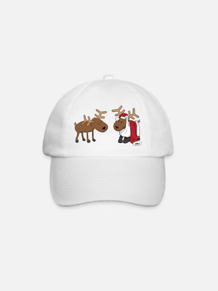 Rentiere verkleiden sich als Weihnachtsmann - Baseballkappe - Weiß/Weiß