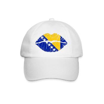 Kuss Bosnien und Herzegowina - Baseballkappe - Weiß/Weiß - Vorne