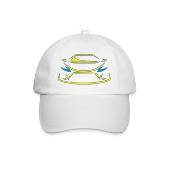 Rennwagen Freestyle Design ✔ - Baseballkappe - Weiß/Weiß - Vorne
