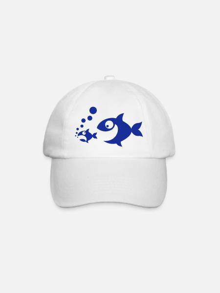 Fischfutter - Baseballkappe - Weiß/Weiß