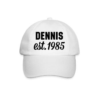 Dennis est 1985 - Baseballkappe - Weiß/Weiß - Vorne