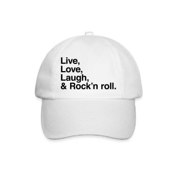 live love laugh and rock and roll - Baseballkappe - Weiß/Weiß - Vorne