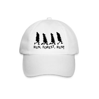 Run Forest Run Weihnachten - Baseballkappe - Weiß/Weiß - Vorne