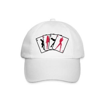 Strippoker - Baseballkappe - Weiß/Weiß - Vorne
