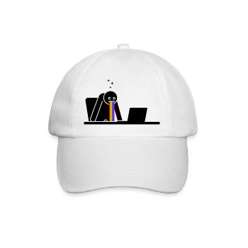 Geek-Jackpot-lustige Grafik - Baseballkappe - Weiß/Weiß - Vorne