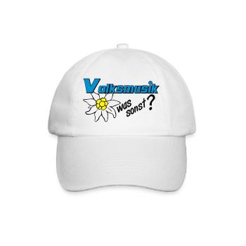 Volksmusik Edelweiß Emblem - Baseballkappe - Weiß/Weiß - Vorne
