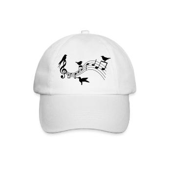Vögel und Musik | Birds and Music - Baseballkappe - Weiß/Weiß - Vorne