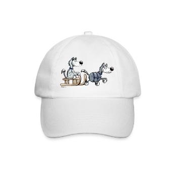 Schlittenhund Team - Baseballkappe - Weiß/Weiß - Vorne