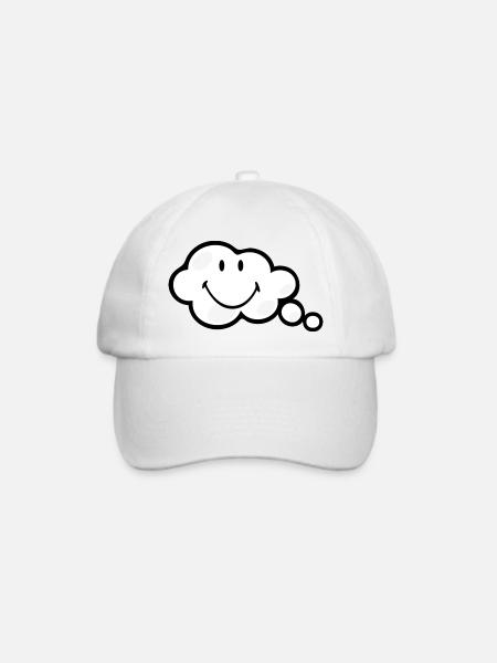 Smiley Think Bubble - Baseballkappe - Weiß/Weiß
