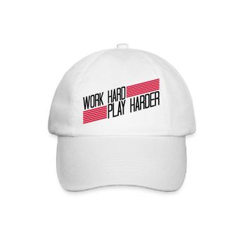 Play Harder Logo - Baseballkappe - Weiß/Weiß - Vorne