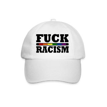 Fuck Racism - Baseballkappe - Weiß/Weiß - Vorne