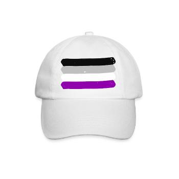 Flagge asexuell Asexualität LGBT - Baseballkappe - Weiß/Weiß - Vorne