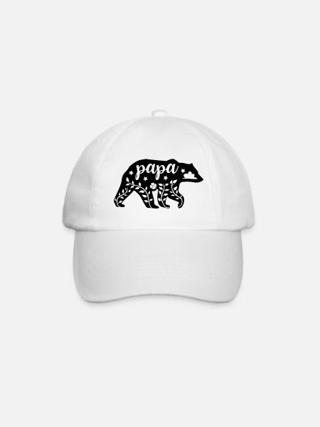 Papa Bär - Baseballkappe - Weiß/Weiß