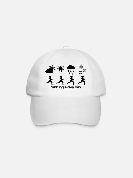 Running every day - Baseballkappe - Weiß/Weiß