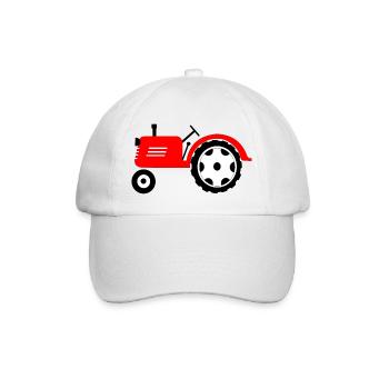 Ackerschlepper rote Landmaschine - Baseballkappe - Weiß/Weiß - Vorne