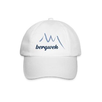 bergweh Logo Blau - Berg & W - Baseballkappe - Weiß/Weiß - Vorne