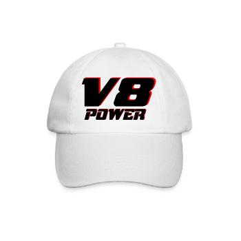V8 - Baseballkappe - Weiß/Weiß - Vorne