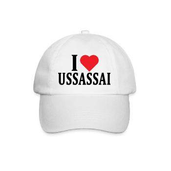 T-Shirt Io amo Ussassai T-Shirt Sardegna - Baseballkappe - Weiß/Weiß - Vorne
