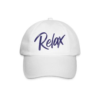relax blau - Baseballkappe - Weiß/Weiß - Vorne