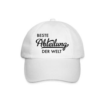 Beste Abteilung der Welt - Baseballkappe - Weiß/Weiß - Vorne