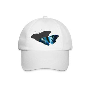 Blauer Schmetterling - Baseballkappe - Weiß/Weiß - Vorne