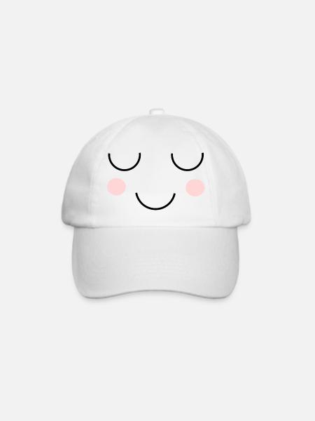 Kawaii Gesicht - Baseballkappe - Weiß/Weiß