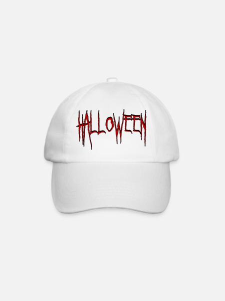 Halloween in Horror Schrift - Baseballkappe - Weiß/Weiß