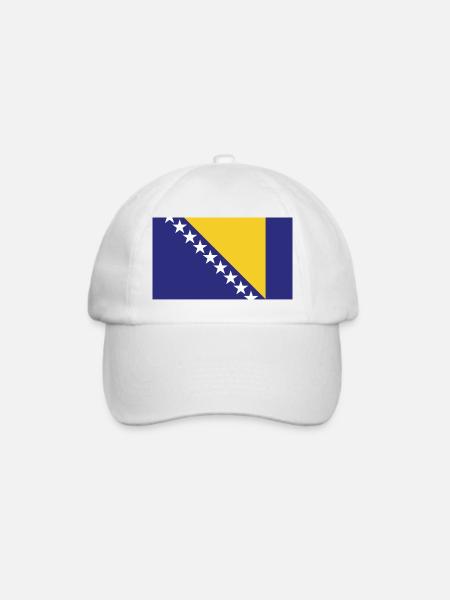 Bosnien H Flagge - Baseballkappe - Weiß/Weiß