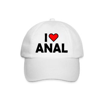 I love anal - Baseballkappe - Weiß/Weiß - Vorne