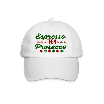 Espresso Then Prosecco - Baseballkappe - Weiß/Weiß - Vorne