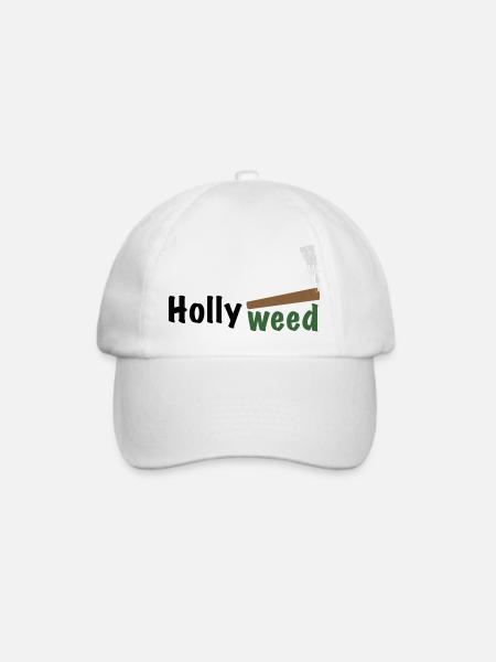 HollyWeed dark - Baseballkappe - Weiß/Weiß