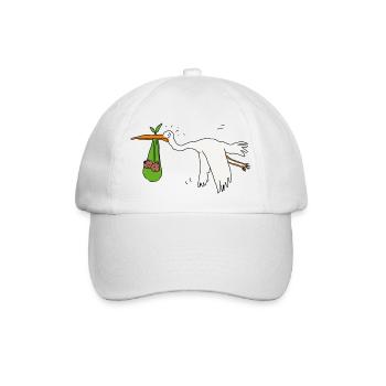 Zwillinge Storch dunkle Haut - Baseballkappe - Weiß/Weiß - Vorne
