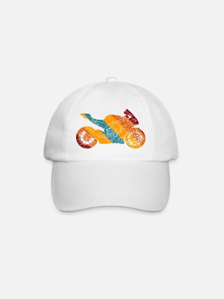 Motorrad Supersport Retro-Farben - Baseballkappe - Weiß/Weiß