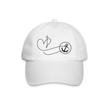 Glaube liebe Hoffnung- anpassbar - Baseballkappe - Weiß/Weiß - Vorne