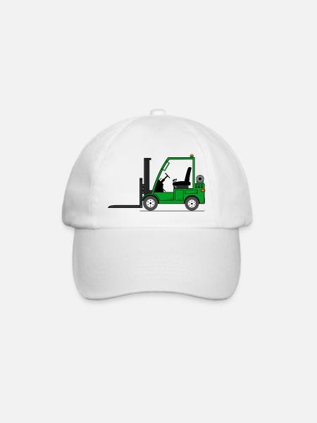 Stapler Gabelstabler Grün - Baseballkappe - Weiß/Weiß